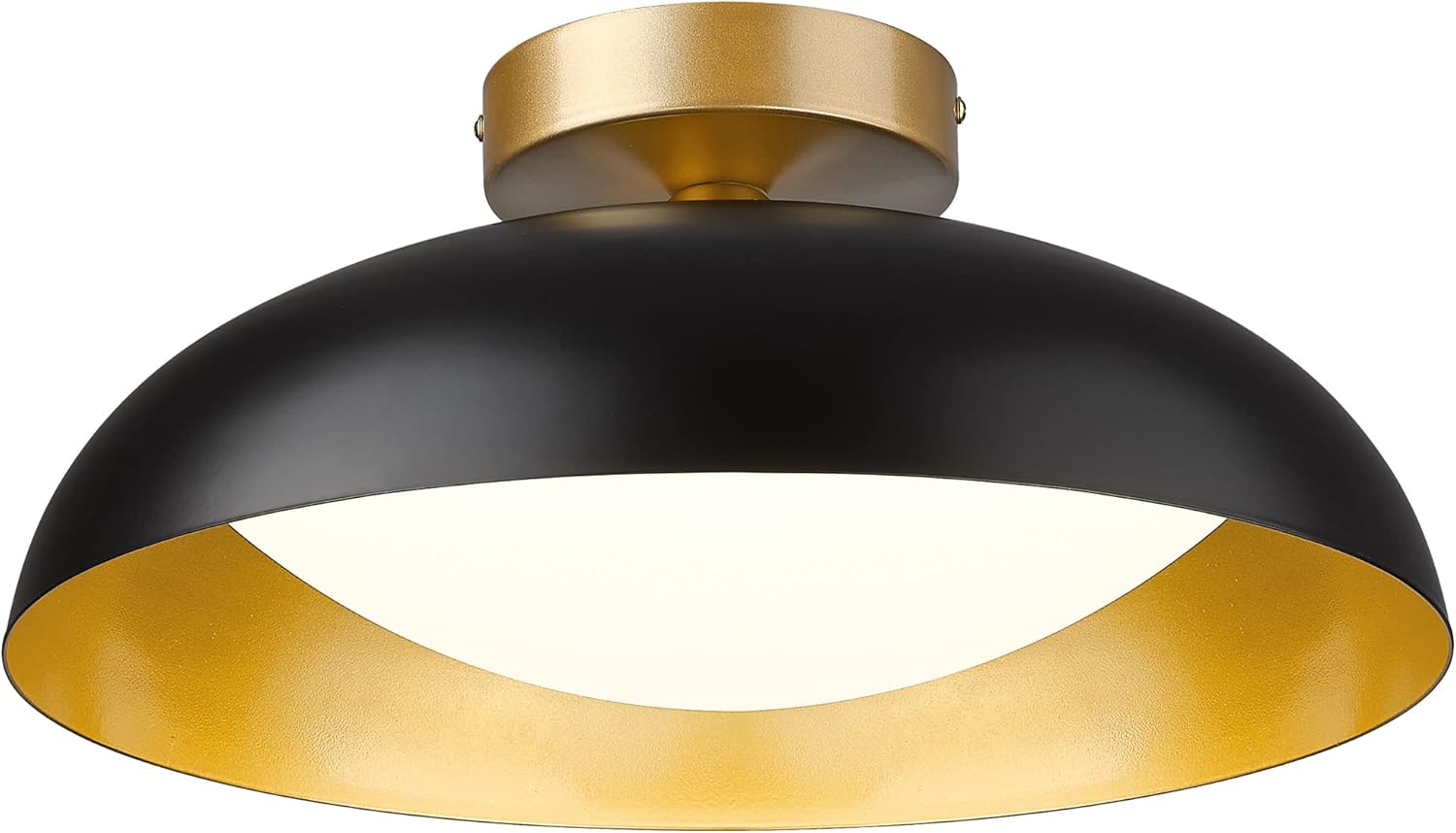 kudos Flush Mount Ceiling Light, 16-inch LED Ceiling Light Fixture, Black and Gold Finish, 24W 2400lm Light Fixtures for Living Room, Kitchen, Bedroom, Hallway, 5CCT Adjustable, KDCL02-BK Black 16 INCH