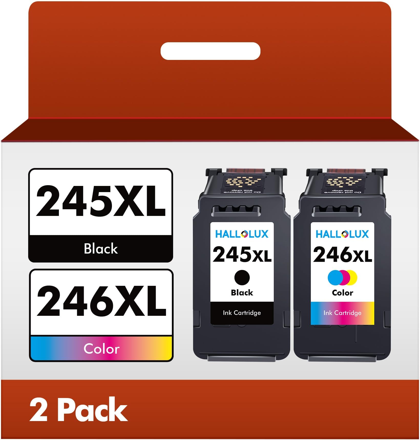 HALLOLUX 245XL 246XL Ink Cartridge Replacement for Canon PG245 CL246 245 246 Combo XL