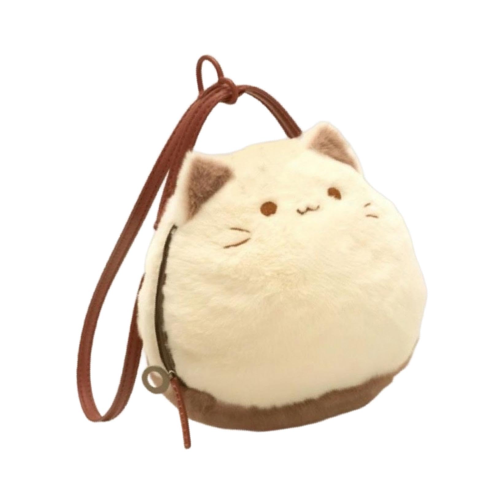 Cat Plush Purse Funny Decorative Cartoon Handbag for Traveling Festival Work 18cmx11cmx17cm-image-33