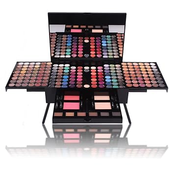 190 Colors Mix of Matte and Shimmer Eyeshadow Blusher Powder Foundation and Eyebrow Palette Make up Set Kit - Ideal Eye shadow Make Up Cosmetic