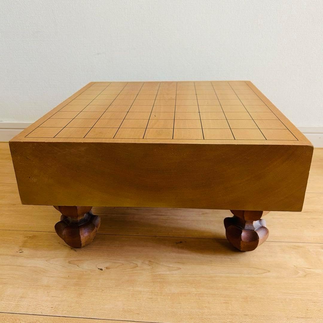 将棋盤 脚付 へそ有り ② 天然木 将棋盤 脚付き 足つき へそあり