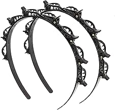 GrenzaFab Pack of 2 Headbands | Hairstyle Braid Tool | Accessories Hair Twister Resin Hair Clips for Girls and Women | Barrettes for Thin or Thick Hair | Hairstyle Hairpin | Alligator Clips (Black)