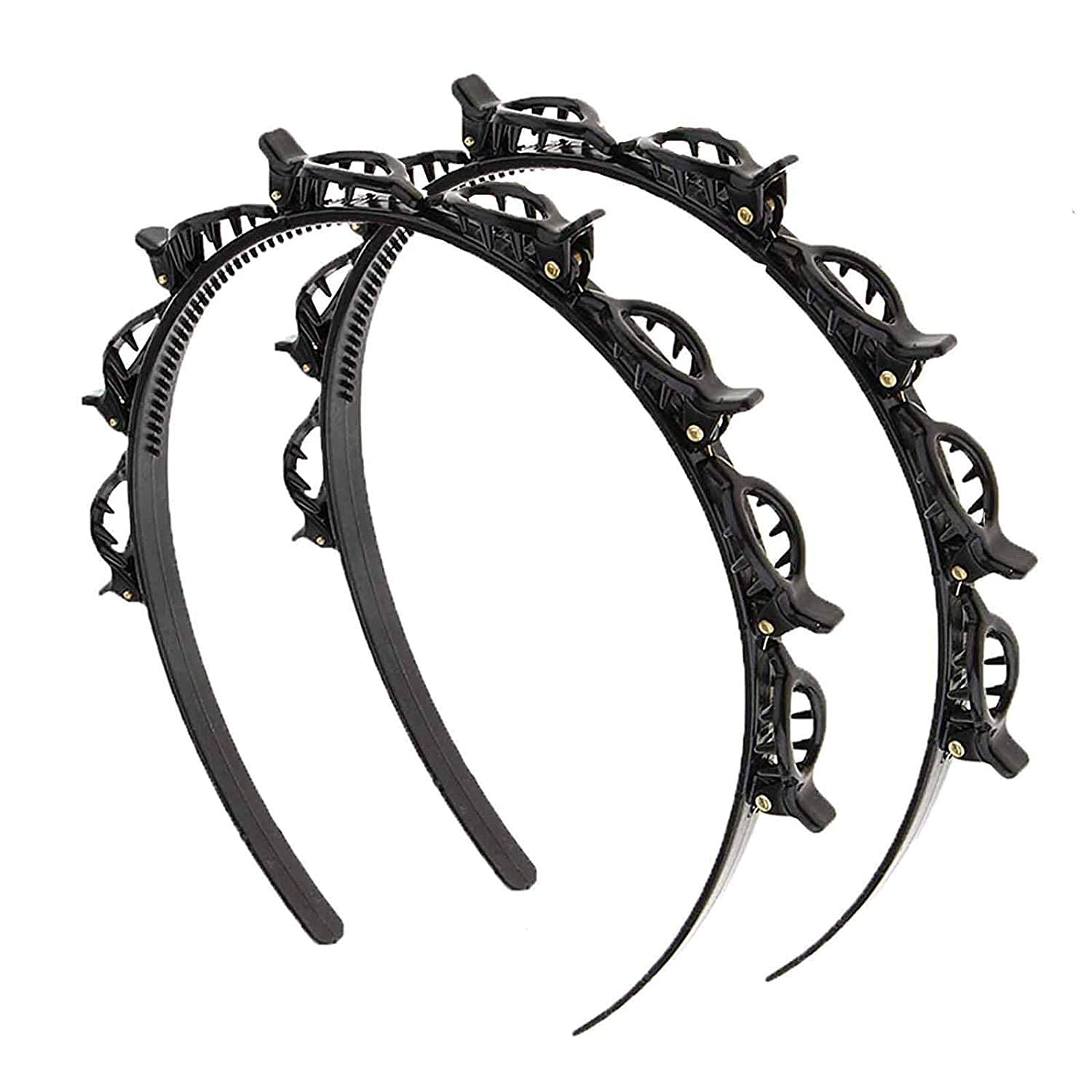 BrenzaFab 2 Pcs Headbands | Hairstyle Braid Tool | Accessories Hair Twister Resin Hair Clips For Girls And Women | Barrettes For Thin Or Thick Hair | Hairstyle Hairpin | Alligator Clips (Black)