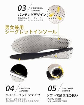 Amazon.co.jp: シークレットインソール 2/3/4/5/6/7/8cm 中敷き