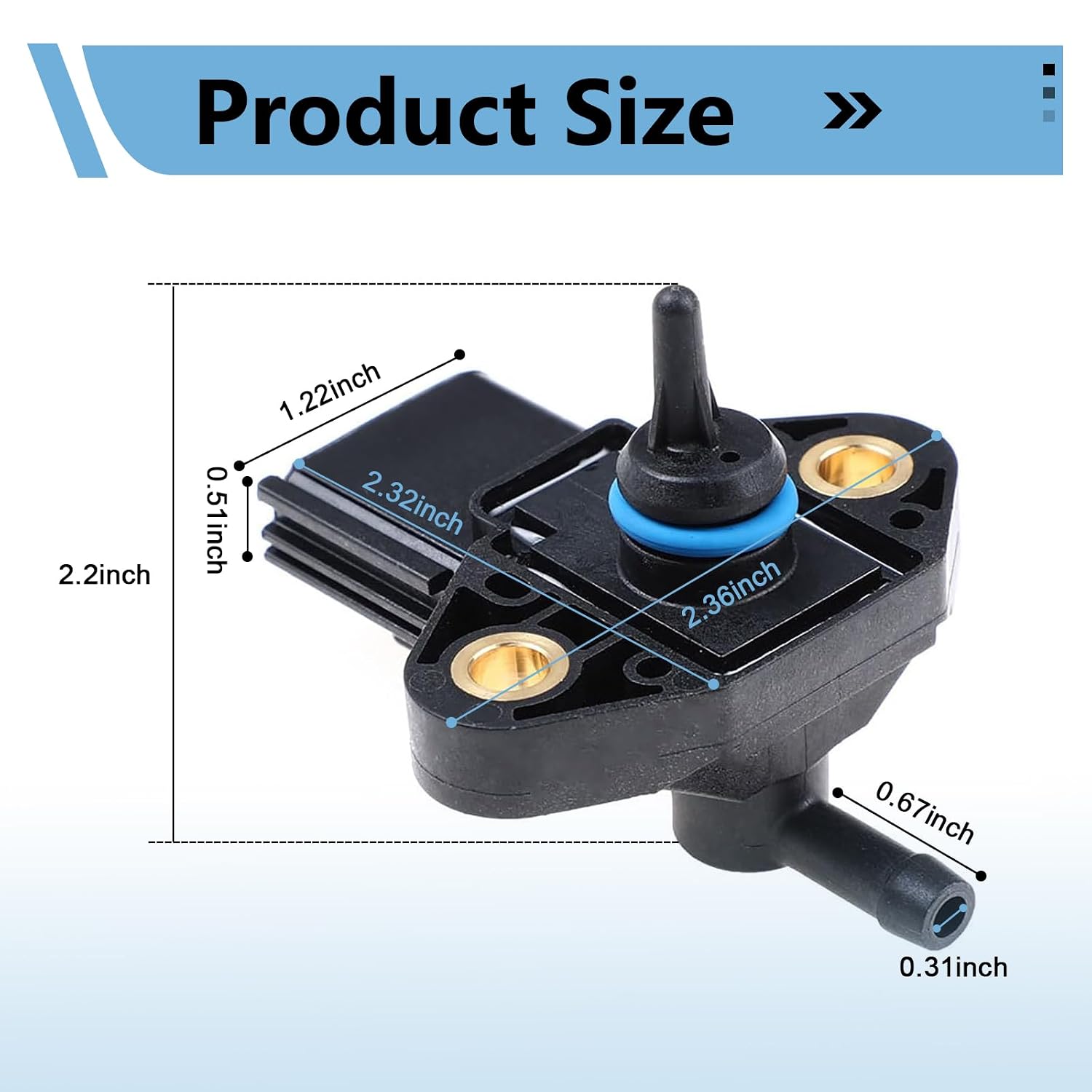 1PC Fuel Pressure Regulator Sensor, OEM 0261230093 Replacement for Fuel Injection System, Compatible with Ford F-150 Explorer Mustang, Lincoln Mercury Mazda (Black)