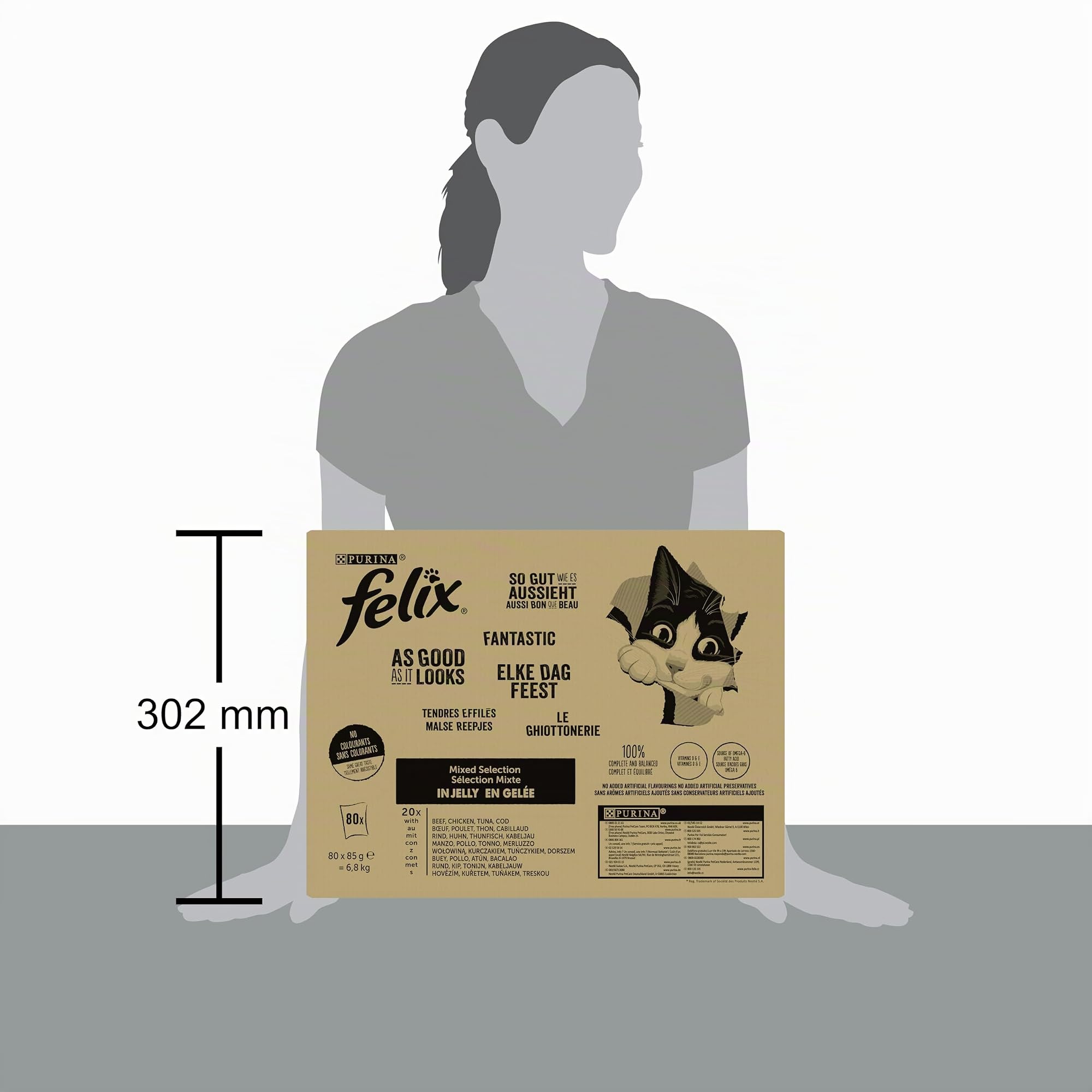 PURINA FELIX Fantastic Selección de Sabores en Gelatina Pack Surtido Sobres 80x85g
