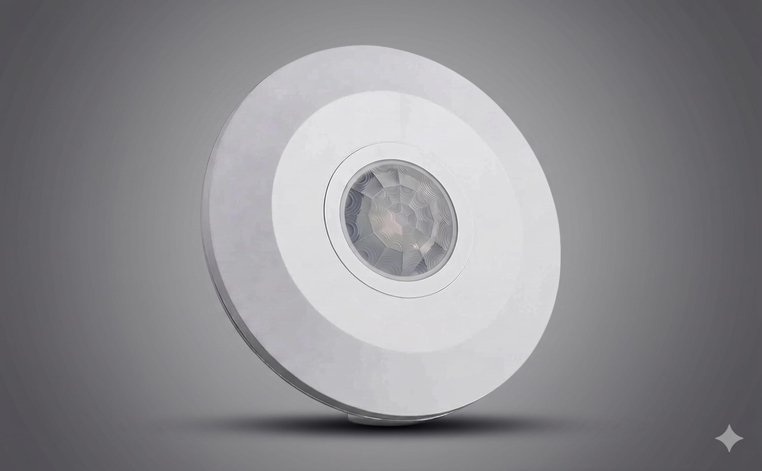PIR Motion Sensor Ceiling Mount | 360° Infrared Motion Detector Switch | Adjustable Lux & Time Delay | Slim Round White Sensor for Home, Office & Commercial Lighting.-image-1