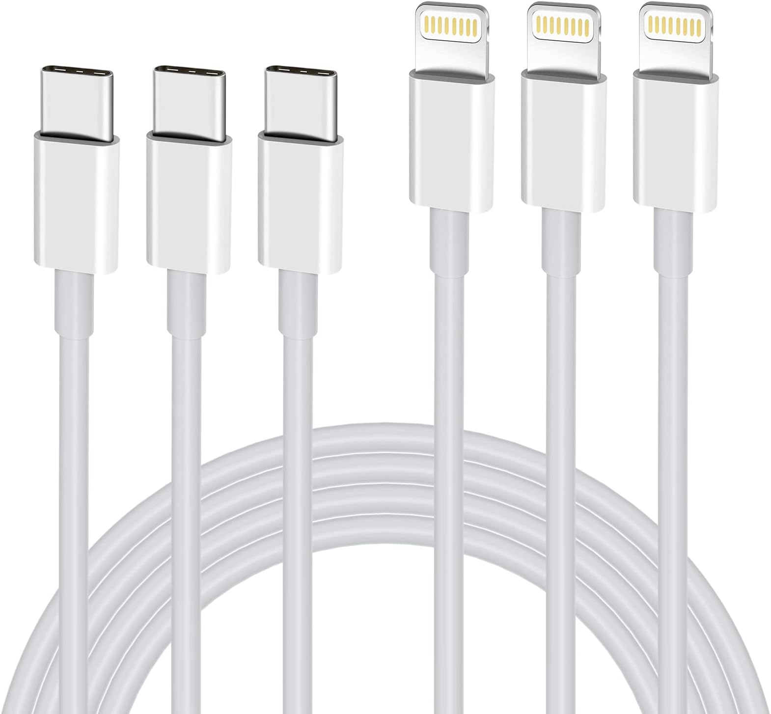 iPhone Charger, [Apple MFi Certified] 3 Pack 6FT USB C to Lightning Cable Fast Charger Cable, iPhone Charger Cord Compatible with iPhone 14/13/12/11 Pro Max/XS MAX/XR/XS/X/8/7/Plus