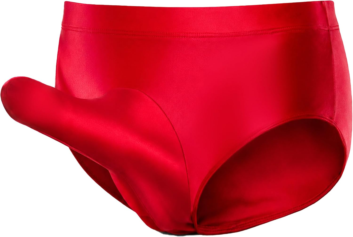 SEAUR Mens Sexy Low Rise Briefs Shiny Silky Stretchy Bulge Pouch Underwear