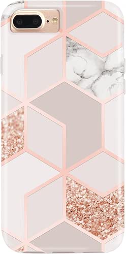 JIAXIUFEN Plated Rose Gold Marble Desgin Slim Shockproof Flexible TPU