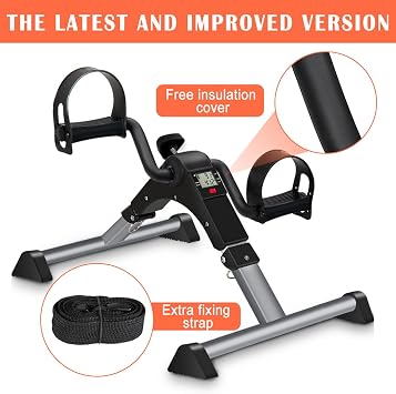 Under Desk Exercise Bike Pedal Exerciser, Fully Assembled Pedal Exerciser for Seniors, Foldable Mini Exercise Bike for Office Fitness with LCD Display, Peddler Exerciser for Arm & Leg 202519