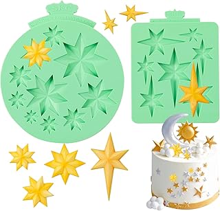 KALAIEN Star Molds Silicone, 2 Pcs Chocolate Mold for Candy Baking - DIY Star Resin Mold (Six/Seven-Pointed)