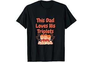 This Dad Loves His Triplets Funny Printed Tee