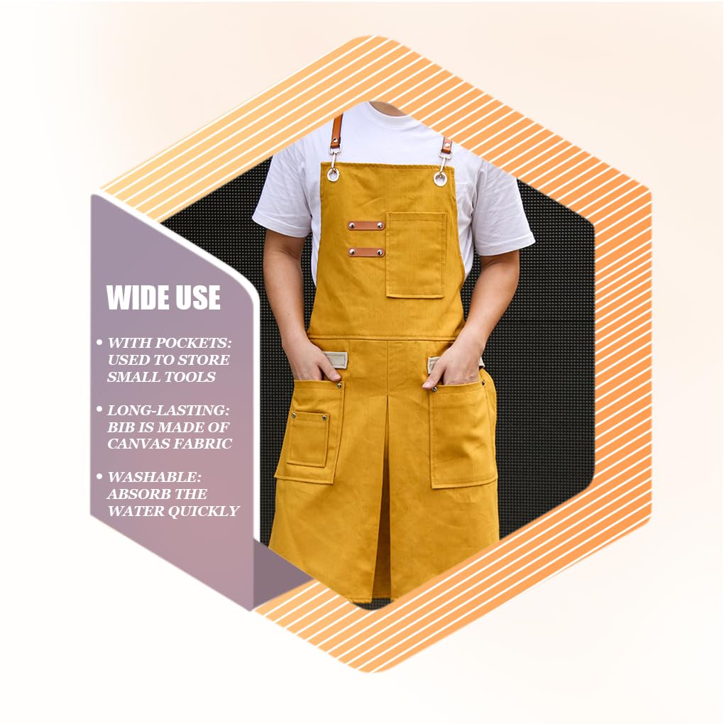 Delantal de trabajo para carpintería, carpintero, artesano, bricolaje, lona, taller, babero, bolsillos, al aire libre, barbacoa, cocina, delantales, baberos, ropa, negro