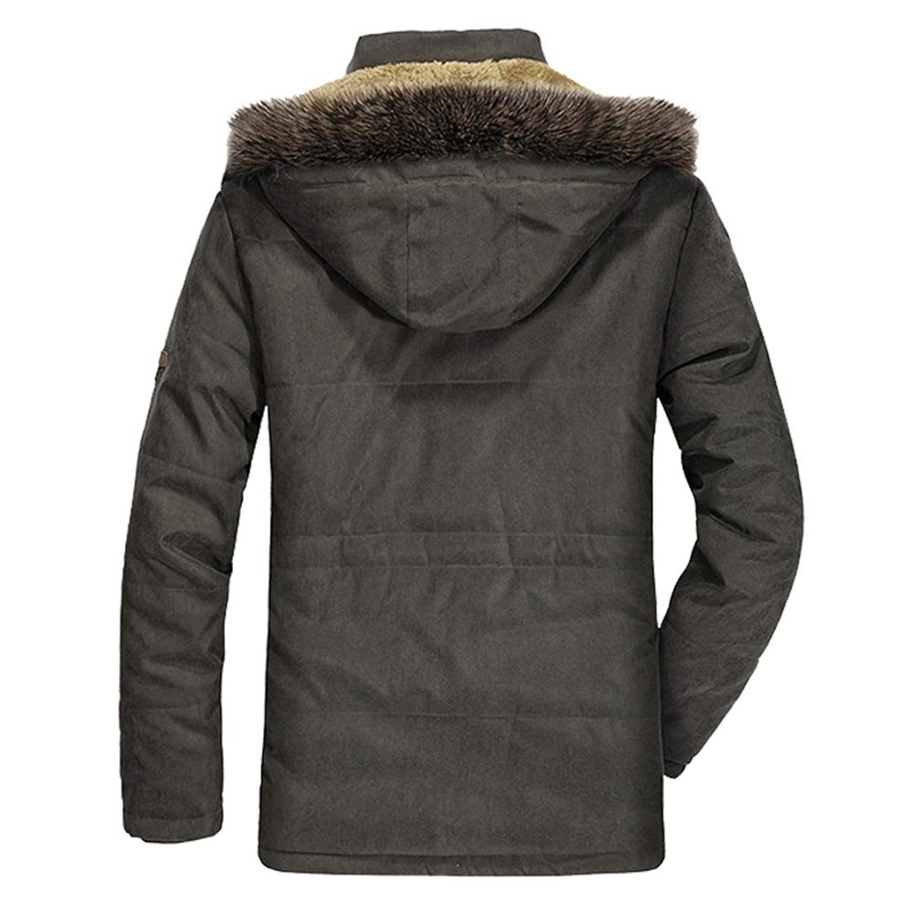Fansu Chaqueta con Capucha Hombre, Otoño e Invierno Calentar Talla Grande Cierre de Cremallera Chaquetón Bolsillo con Cremallera Poliéster Abrigo Estilo Diario