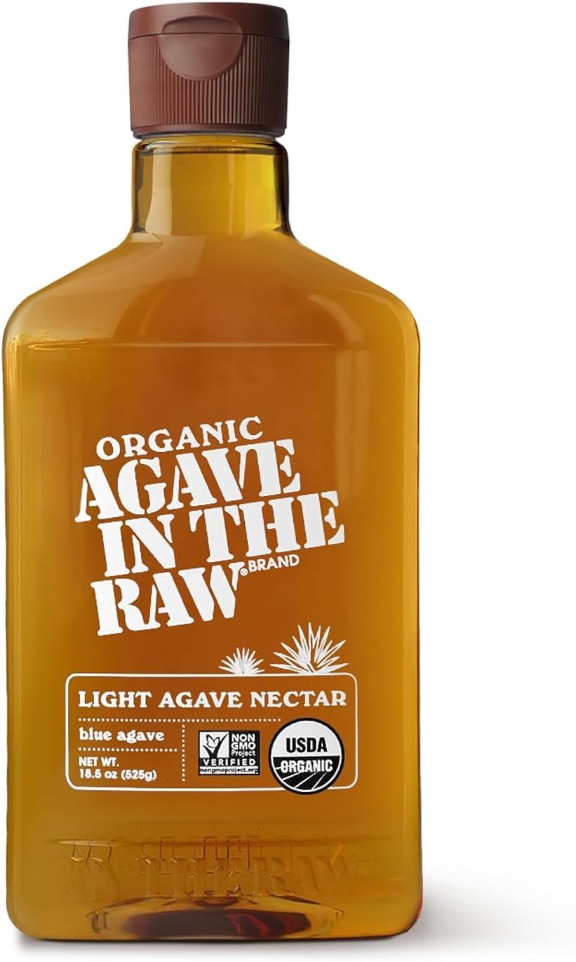 Organic Agave In The Raw Light Agave Nectar, 18.5 oz., Made With USDA Certified Organic Blue Agave From Mexico, Non-GMO Project Verified, Kosher Vegan and Low Glycemic Index