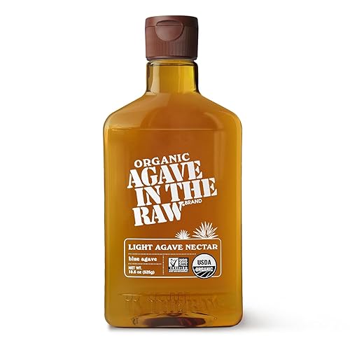 Agave orgánico en el néctar de agave claro crudo, 18.5 onzas, fabricado con agave azul de México, USDA orgánico, proyecto verificado sin OMG, vegano
