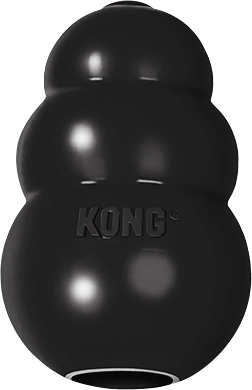 Juguete para perros Kong Extreme, masticable de caucho natural duradero, para perros extragrandes | Juguete para masticar y buscar con relleno de golosinas y rebote errático, fabricado con el caucho natural más duradero de KONG para masticadores potentes