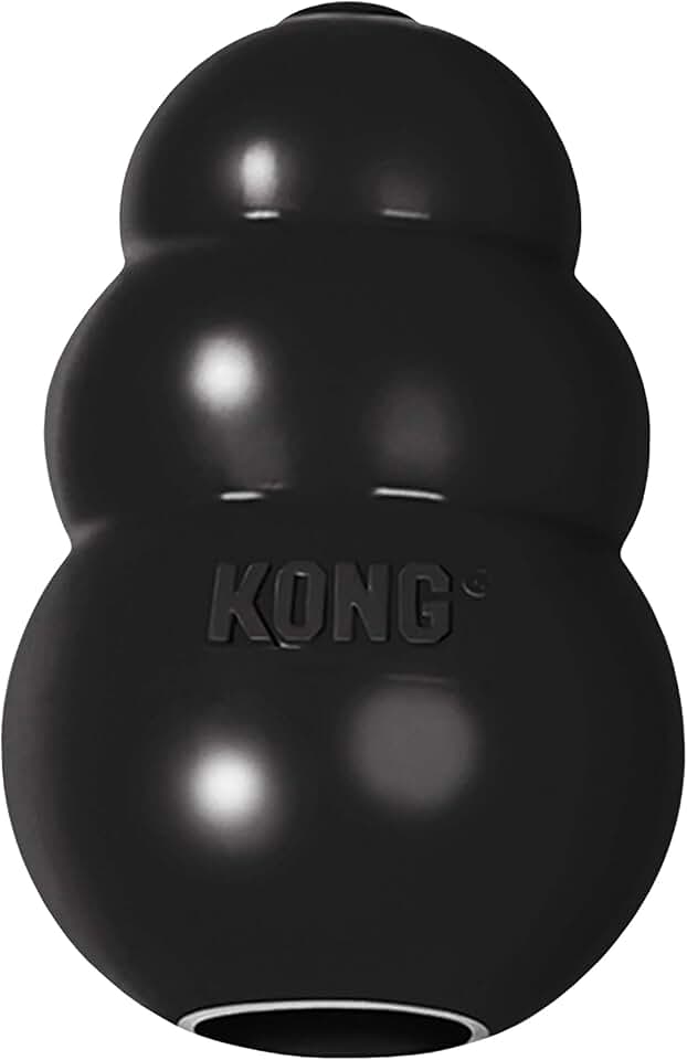 KONG Extreme Dog Toy - Fetch &amp; Chew Toy - Treat-Filling Capabilities &amp; Erratic Bounce for Extended Play Time Most Durable Natural Rubber Material - for Power Chewers - for Large Dogs