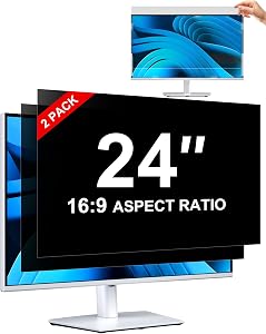 ZOEGAA [2 Boîte] 24 Inch Écran de protection de la vie privée des ordinateurs pour 16:9 Widescreen Monitor (écran de protection des données) adapté aux bureaux, cafés, navettes, particuliers, moyennes et grandes entreprises ou travaillant à partir de la maison