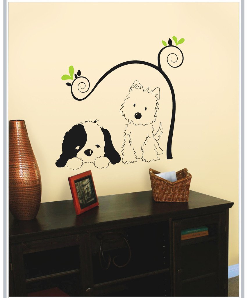 DECOR Kafe Home Decor Decal Style Cat and Dog Wall Sticker, Wall Sticker for Bedroom, Wall Art, Wall Poster (PVC Vinyl, 40 X 40 cm) (B014P3FTH6) Amazon Price History, Amazon Price Tracker
