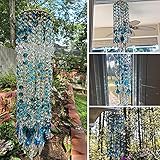 VELIHOME Blue Aurora Crystal Wind Chimes, Colorful Outdoor Suncatcher Glass Pendant Hanging Ornament...
