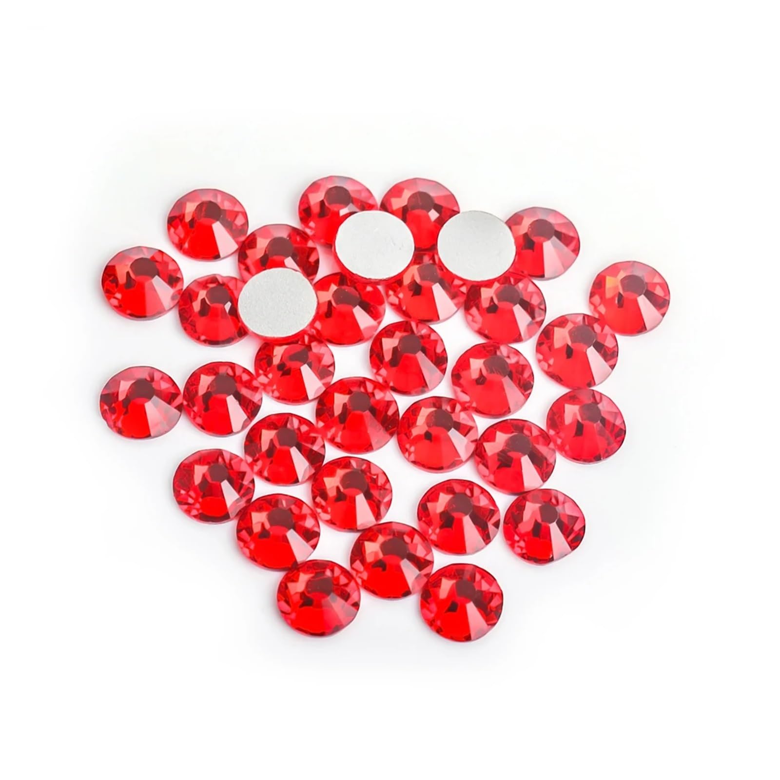 LIUCH Light Siam/Dark Siam Confezione grande con cristalli flatback Nail art Decorazioni con strass non termoadesive SS3-SS34 Colla(Mid Siam,Ss8-14400Pcs)