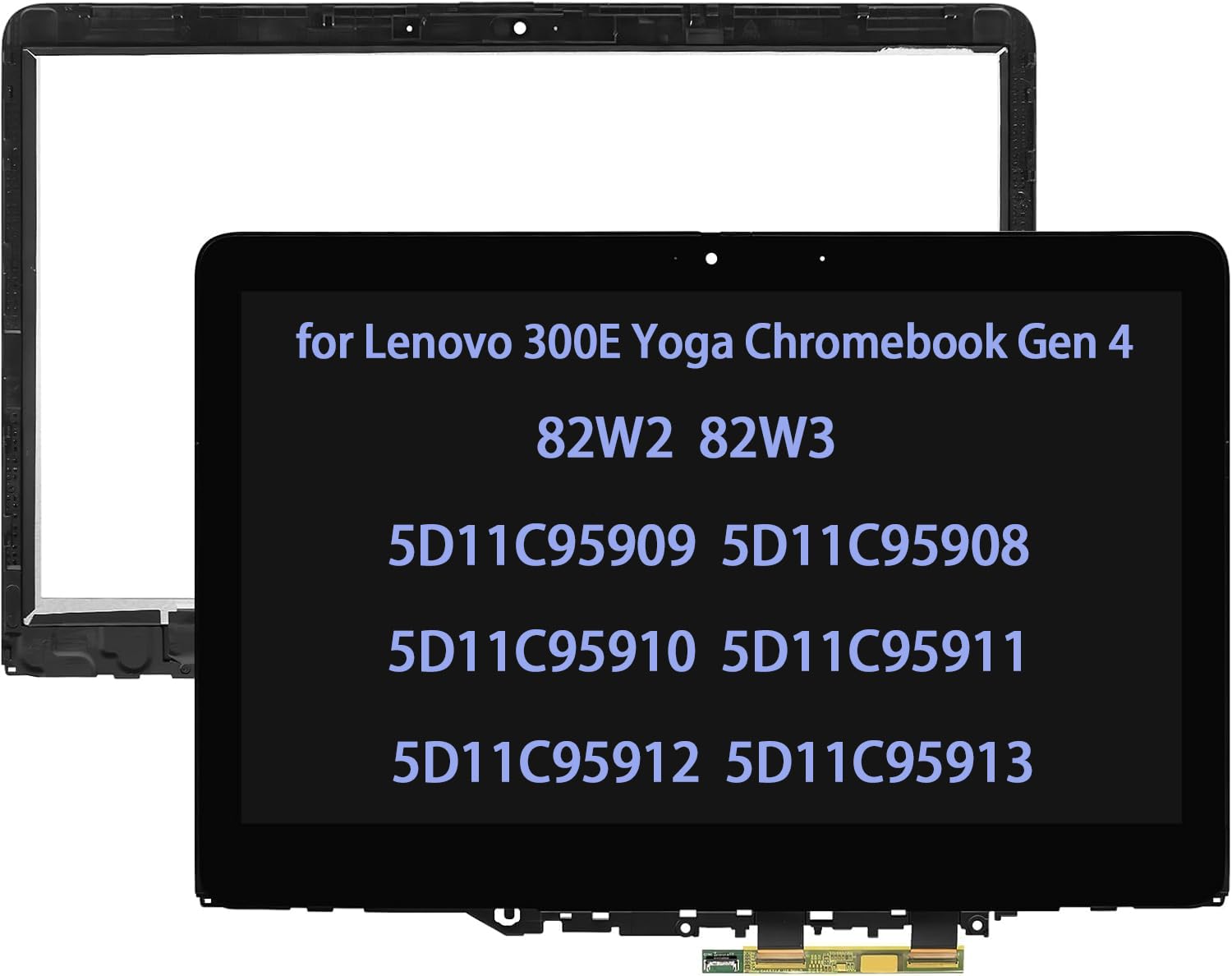 ARUISIFX Touch Screen Replacement for Lenovo 300E Yoga Chromebook Gen 4 82W2 82W3 LCD Display Digitizer Bezel Assembly 5D11C95909 5D11C95908