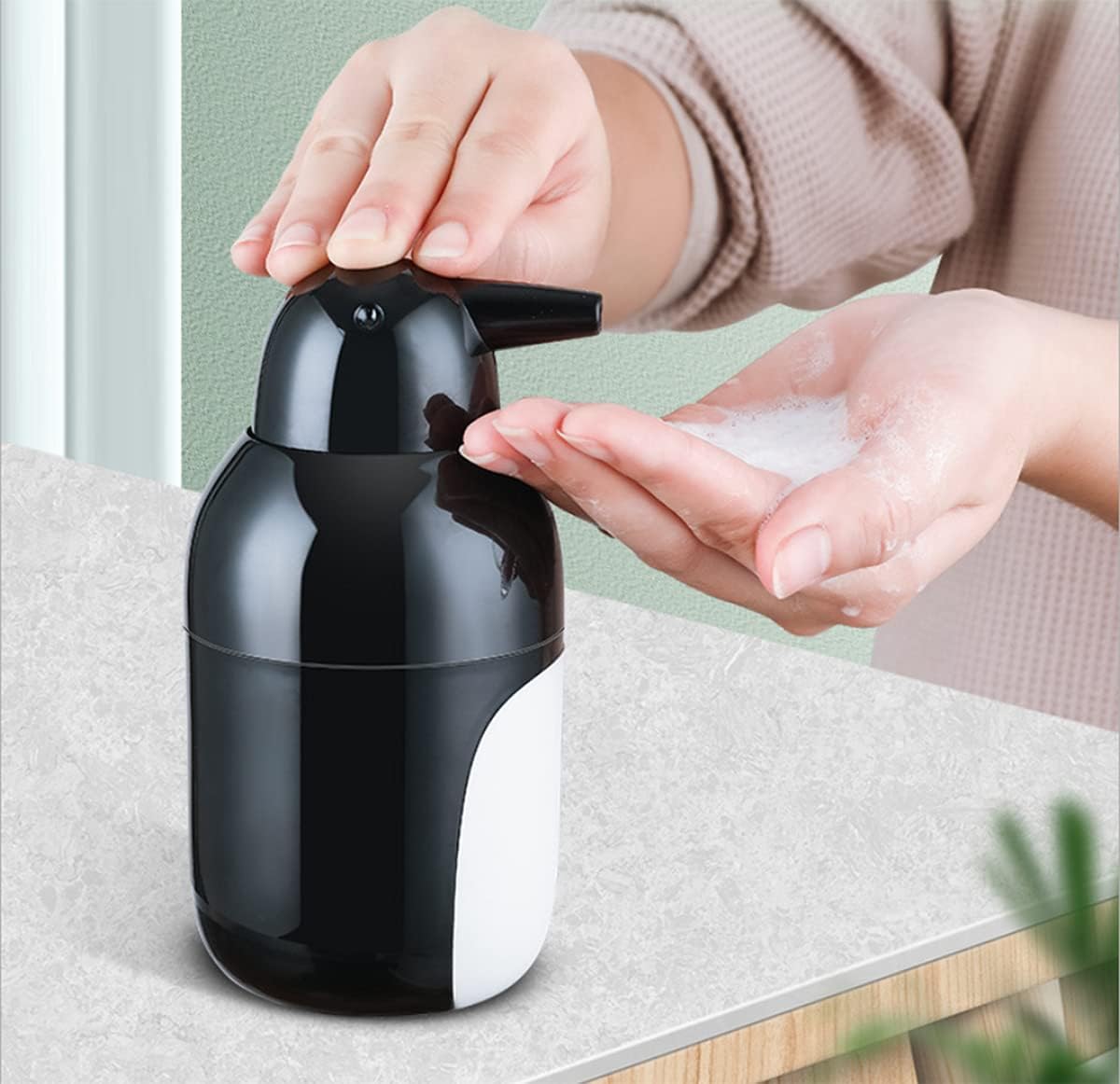 Cute Soap Dispenser for Kitchen Bathroom etc. (300ML) (Penguin)