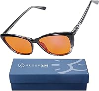 Vista 38 de 100% Blue Light Blocking Glasses - Better Sleep Anti Eye Strain Protection - Computer Gaming Women Men