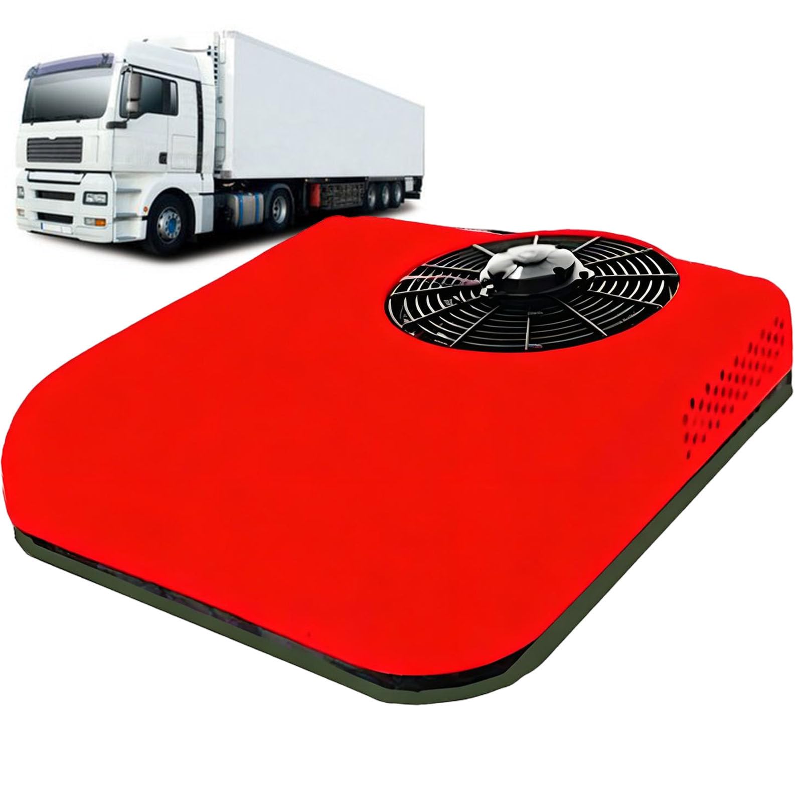 ROGHA Air Conditioner, rv air conditioner Thin Electric Quiet A/C unit ，Parking Air Conditioning for RV Motorhome Camper Van Truck Boat Fast Cooling Scroll Compressor Red-24V