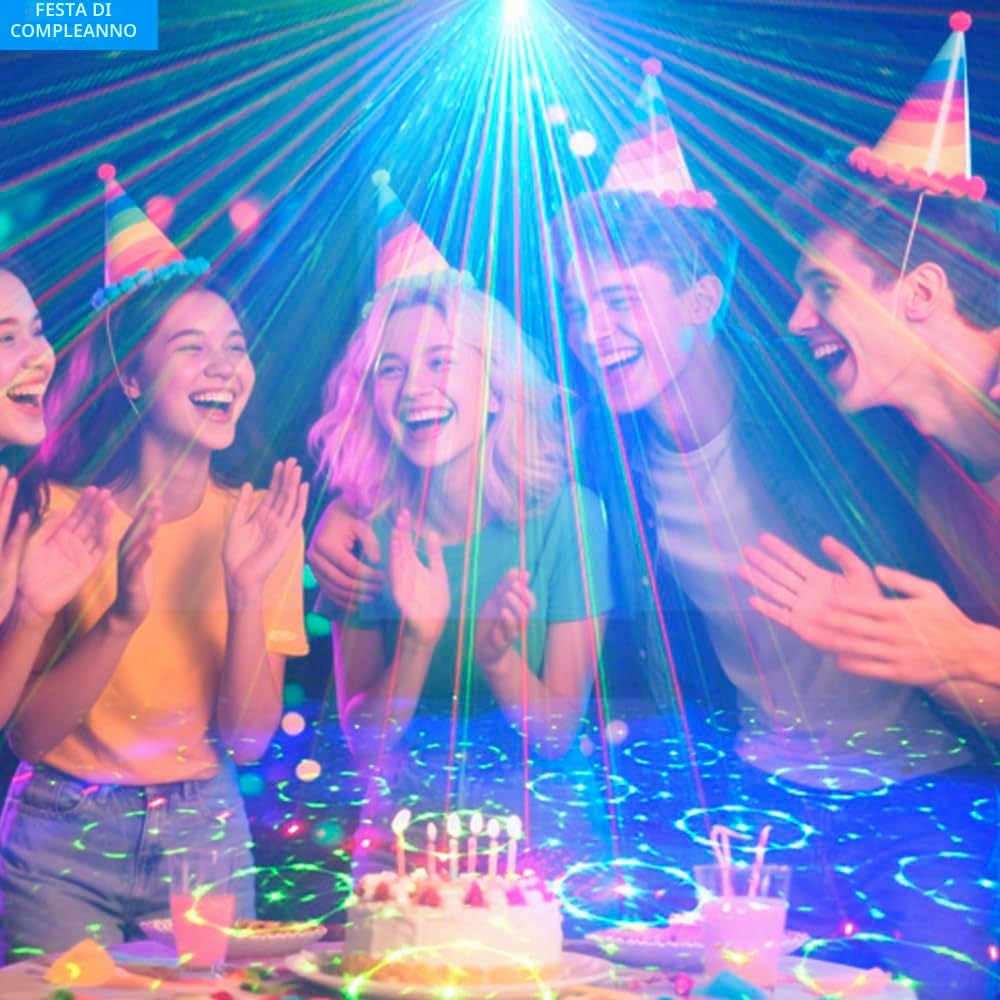 Mini Luce da Festa DJ, Luce da Disco con Telecomando, Attivazione Sonora per Festa di Compleanno, Festival, Casa