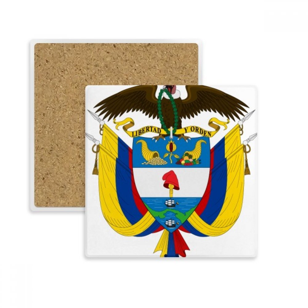 Dessous de verre Colombie en pierre absorbante pour tasses et mugs x2