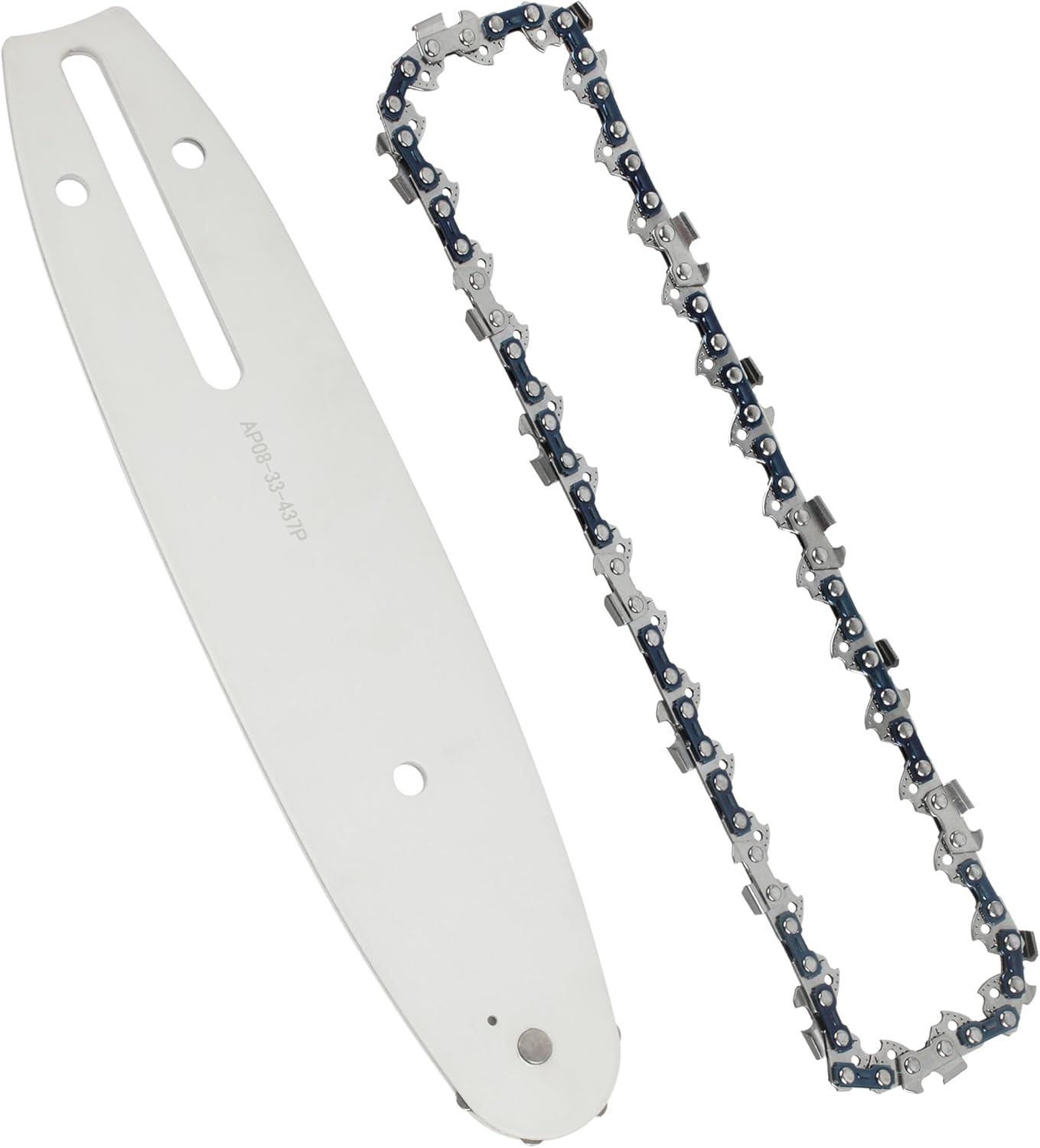 49-16-2750 8 Inch Replacement Chain and 49-16-2751 8" Pruning Saw Guide Bar for Milwau-kee 3004-20 M-18 HATCHET Pruning Saw[1 Chains + 1 Bars]