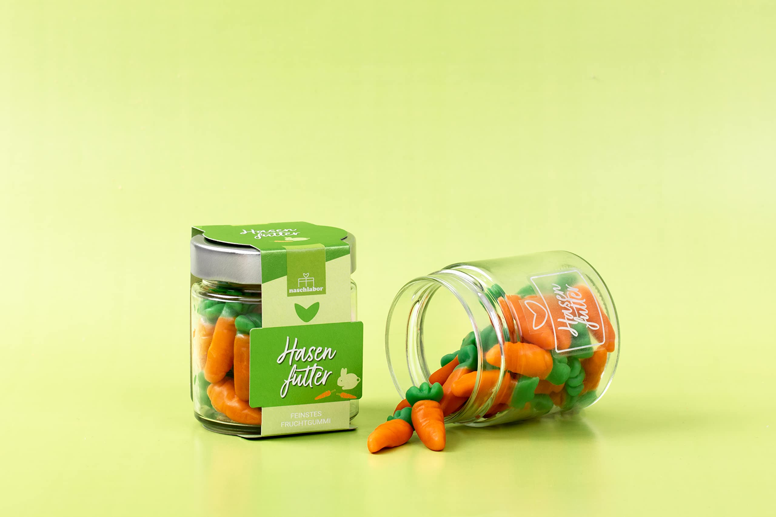 8 Stück Hasenfutter Fruchtgummis im Glas | Ostergeschenk für Kinder und Erwachsene | Karotten Süßigkeiten für das Osternest | Großpackung | Perfekt für die Ostersuche