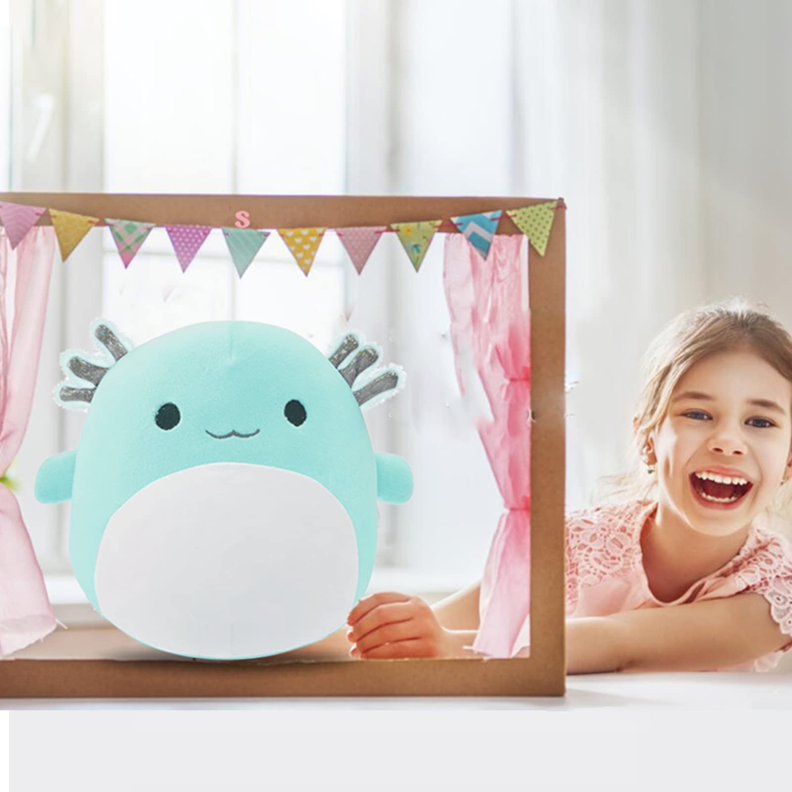 8" Axolotl Plush, Cute Axolotl Stuffed Animal Snuggly Hugging Axolotl