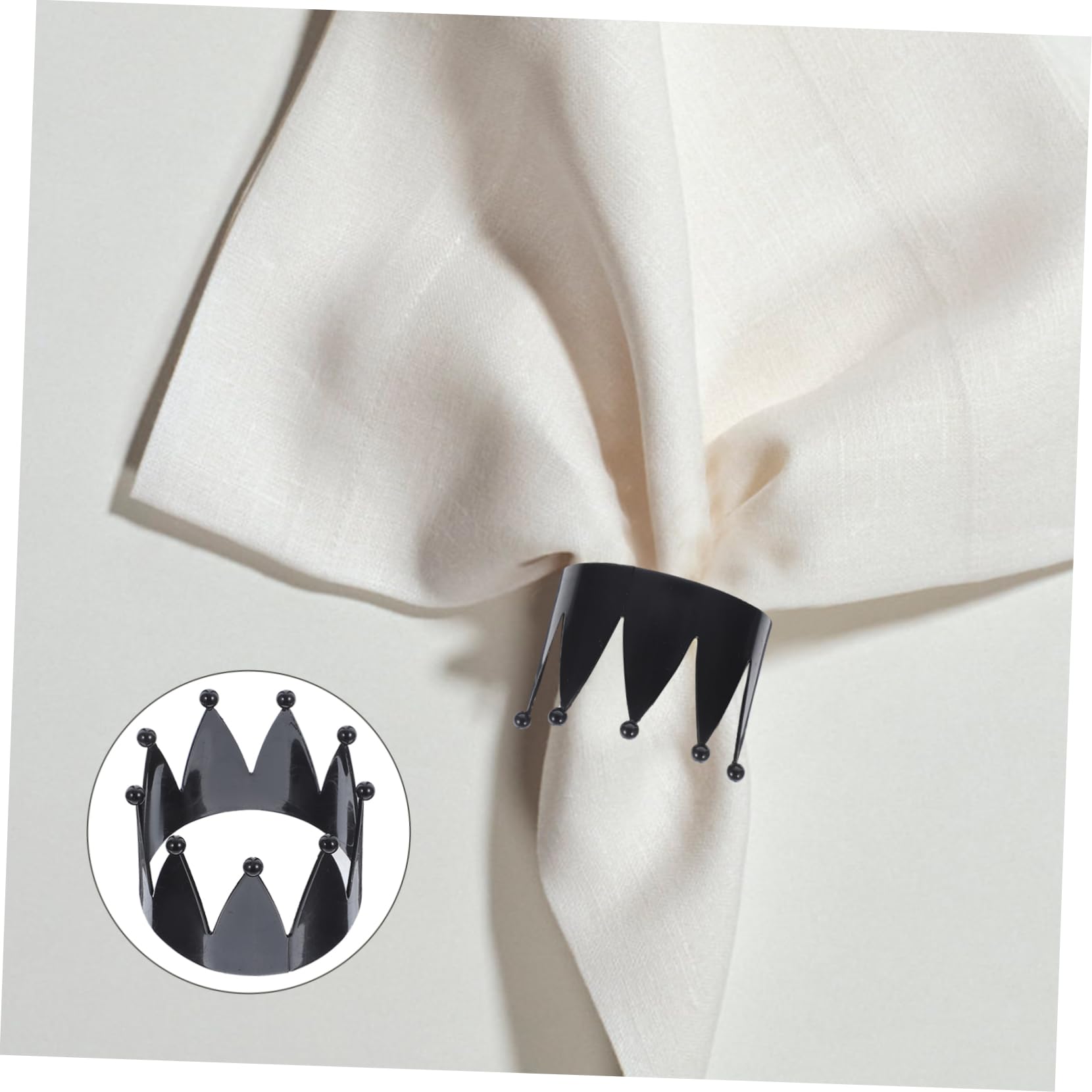 OUNONA 5 Ensembles Boucle Serviette Thème Wapiti Officiel Fierté Porte-Serviettes À Manger Élégant Ronds Serviette Bling Thé pour Noir Alliage 4 Pièces * 5