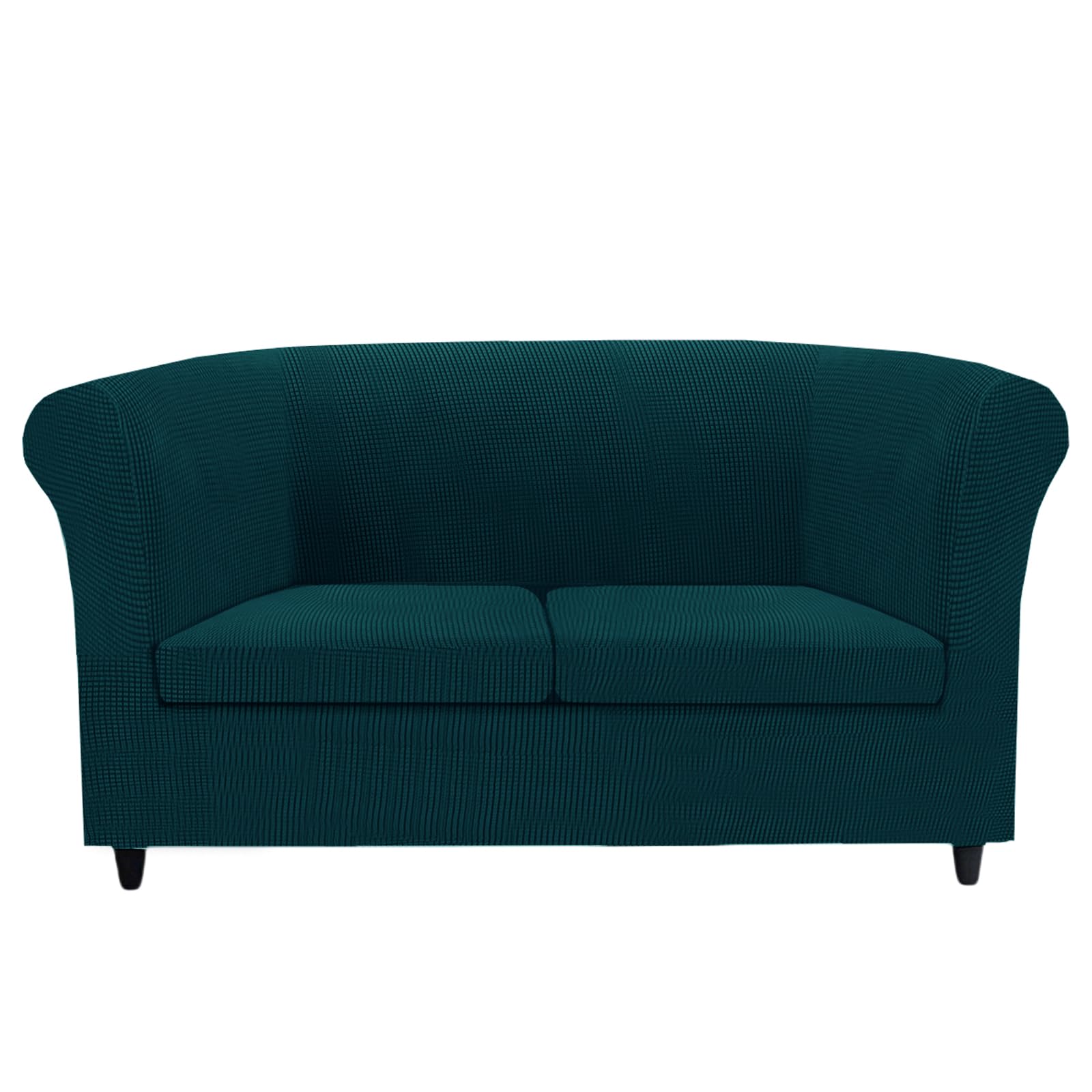KYJSW Chesterfield Sofa Cover Stretch Jacquard Fabric Couch Slipcover With Armrests Cushion Cover Seat Cover Non-Slip Furniture Protector (Blue green,SOFA+2 LARGE SEATS)