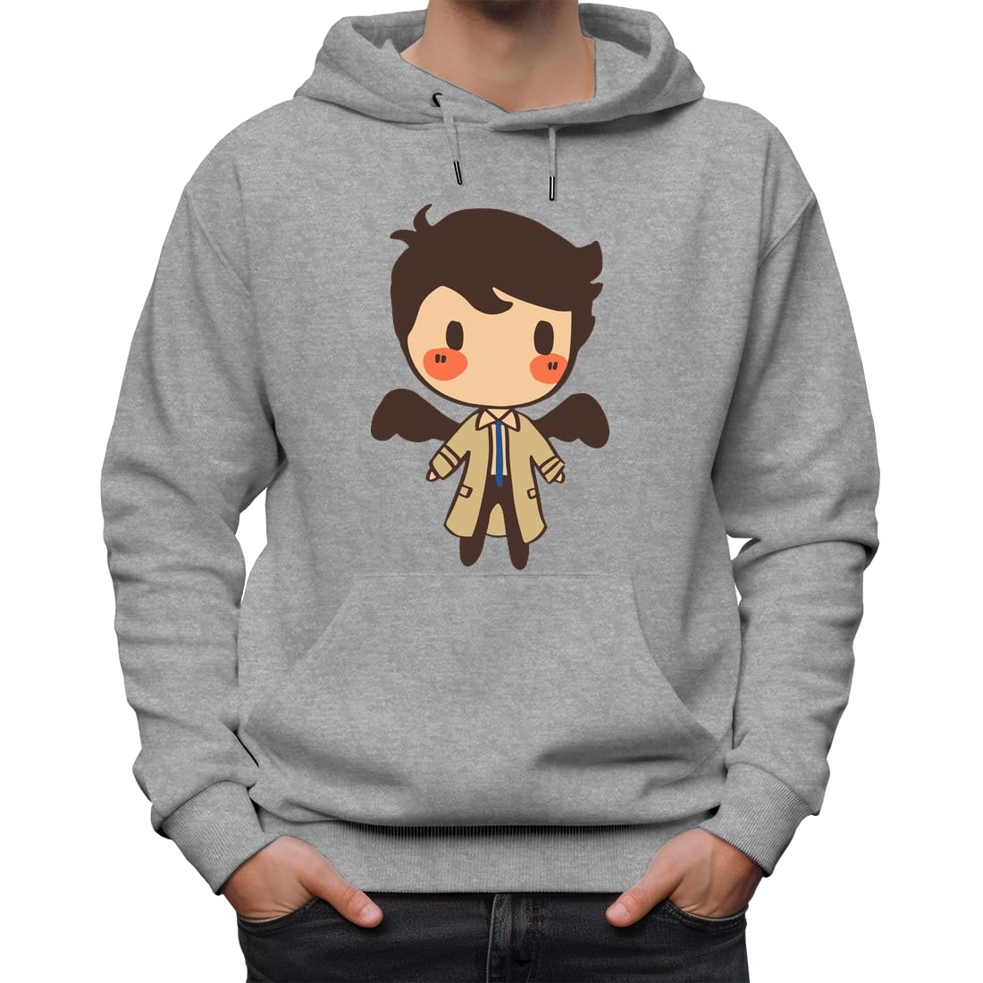 Castiel - Felpa classica unisex con cappuccio, per uomo e donna