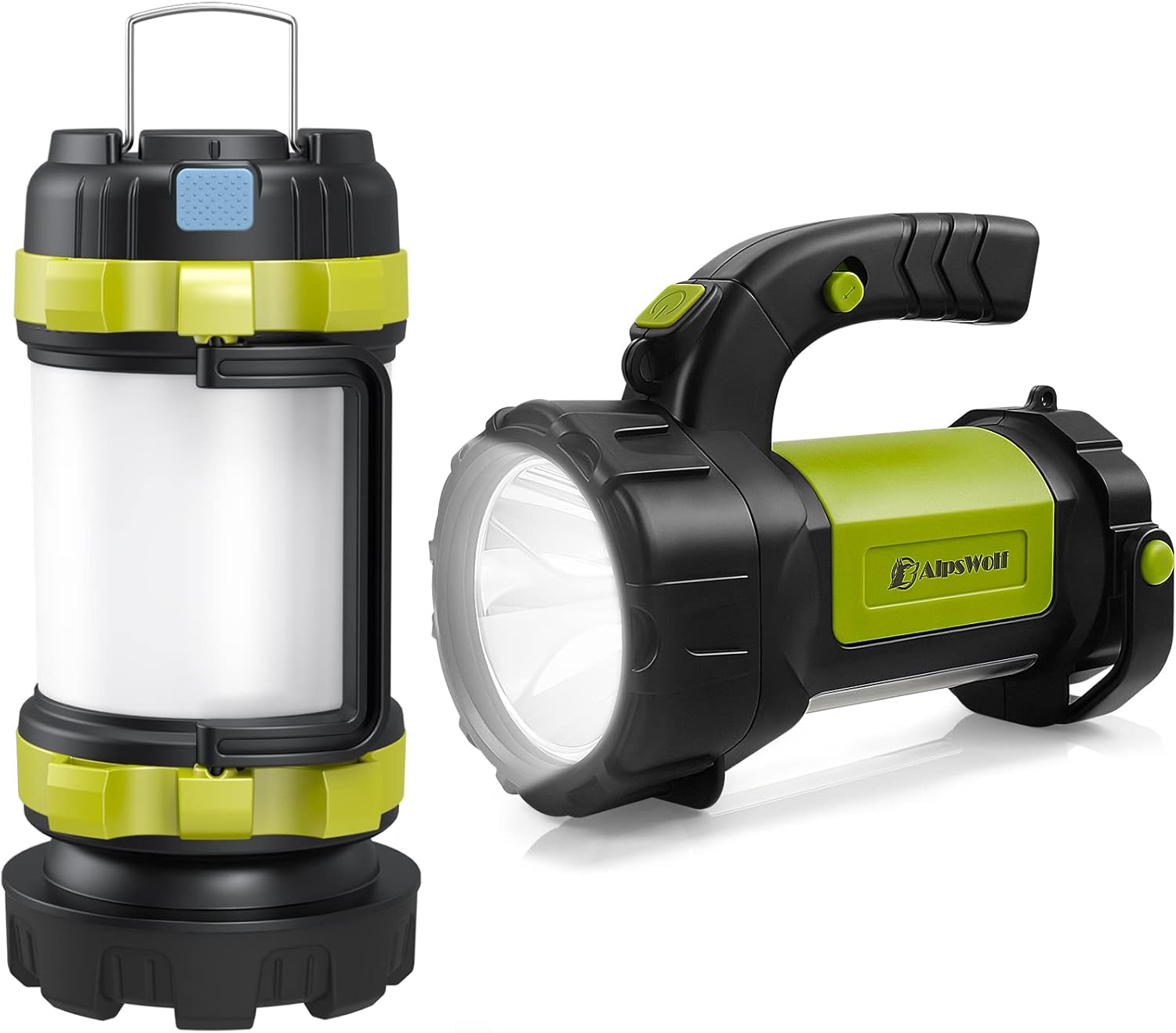 AlpsWolf Flashlights Rechargeable, LED Camping Lantern with 800LM, 3600 Capacity Battery Powered, Portable Bright Camping Light for Emergency, Outdoor Hiking, Power Outages