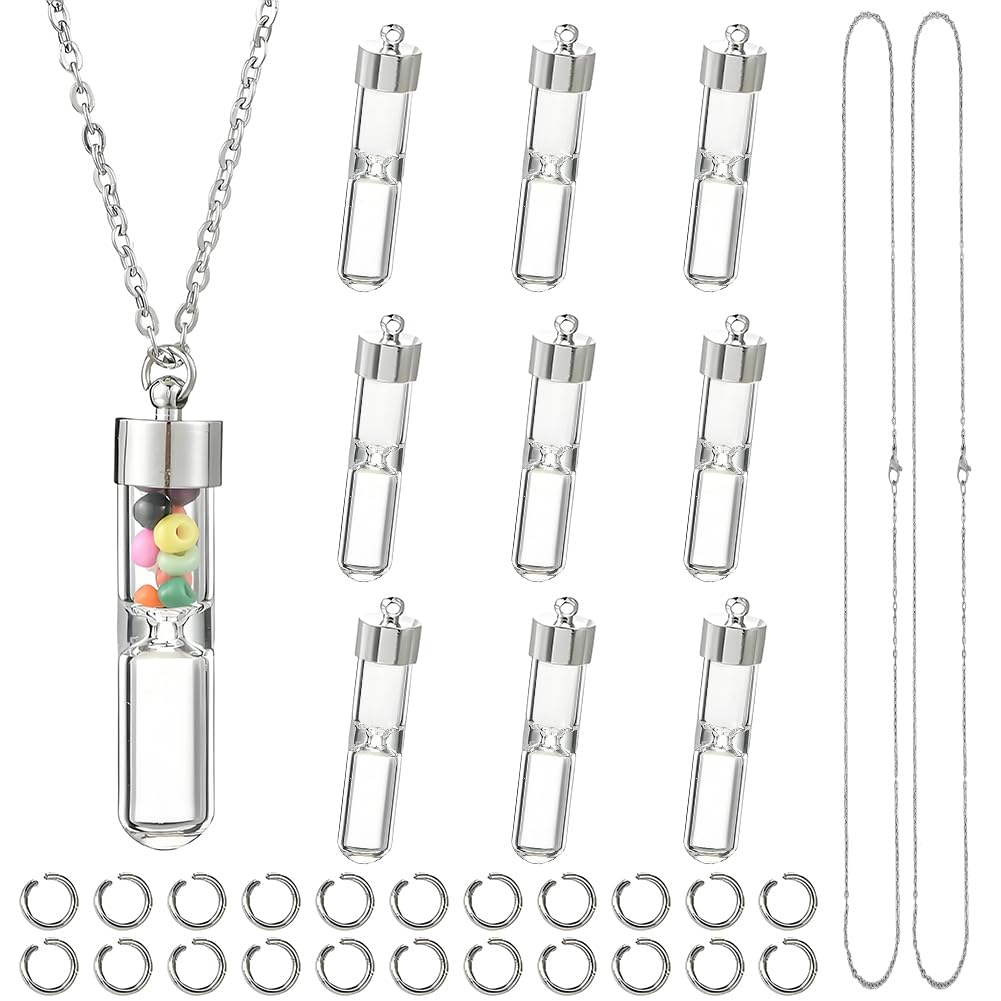 Boîte de 64 pièces pour colliers en verre à offrir en cadeau créatif