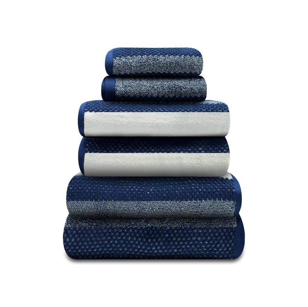 GAVENO CAVAILIA Royale Stripe Bath Sheet Towels - Navy