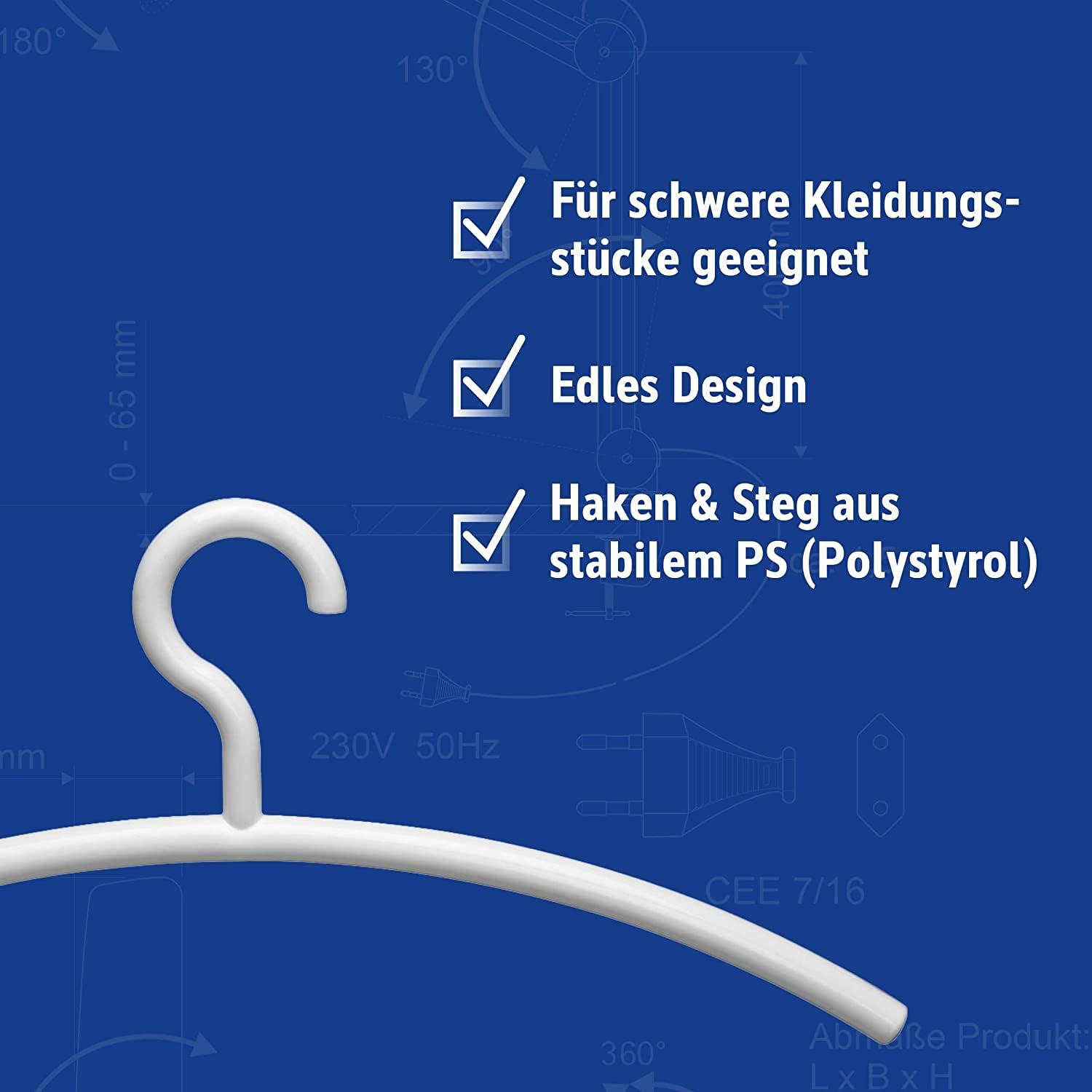 MAUL Percha Blanca MAULlena Pack 5 plástico Resistente