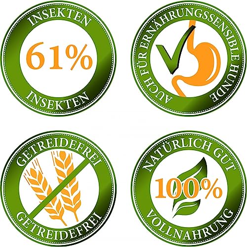 Bellfor Landgut-Menü Hochwertiges Getreidefreies Hypoallergenes Nass-Hundefutter mit Insekten, 6 x 800 g - Diätfutter mit hoher Verdaulichkeit ohne tierische Nebenerzeugnisse