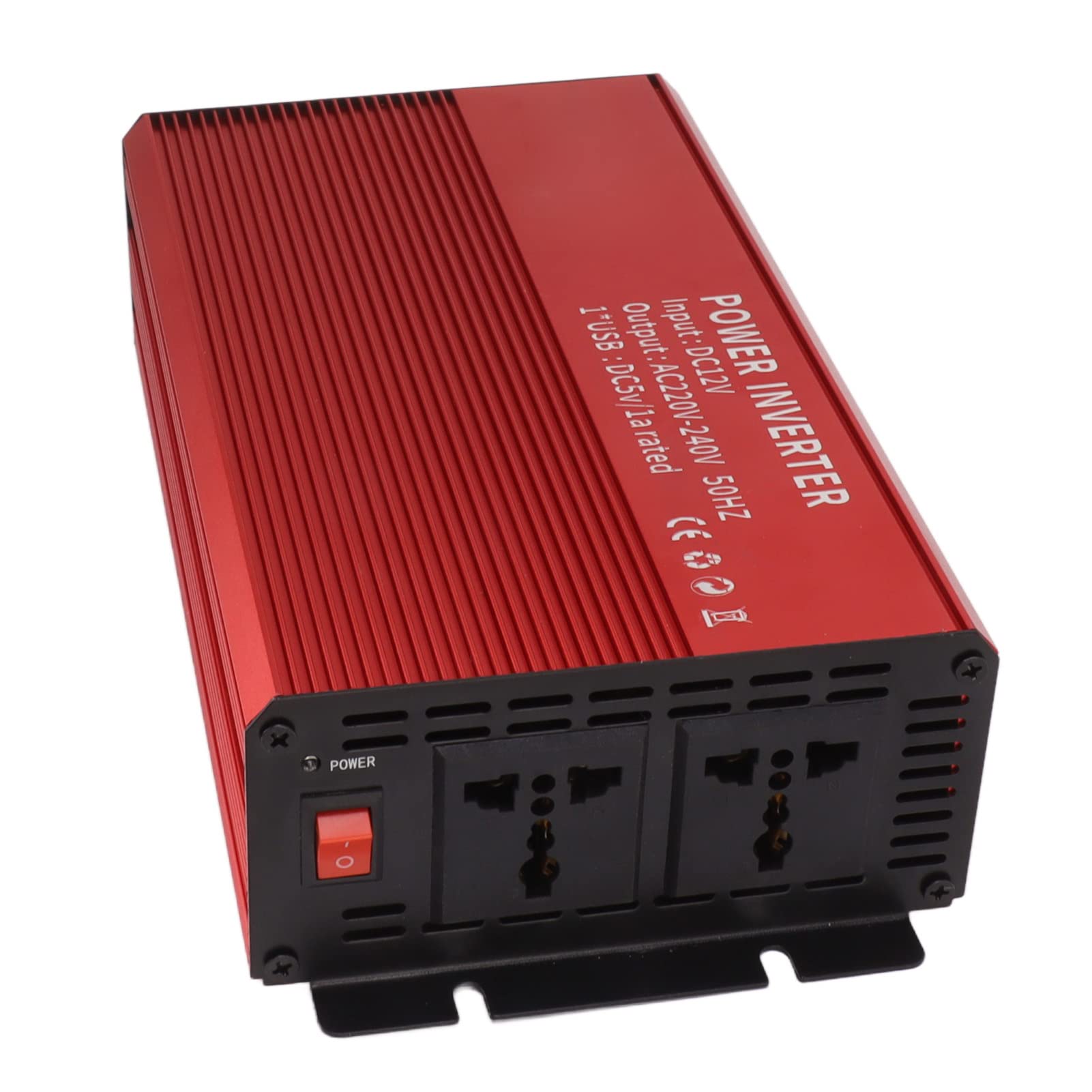 Falownik Solarny, Falownik ze Stopu Aluminium 12 V do 220 V 1500 W, Moc Szczytowa 3500 W, Wyjście 50 Hz, Alarm Niskiego Napięcia, do Podróży Samochodem Awaryjne Wsparcie Kemping