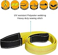 Vista 5 de Trekassy Paquete de 2 correas de elevación de 6 x 2 pulgadas, correas de elevación de 6 pies con capacidad nominal de cesta de 9,400 libras, correa