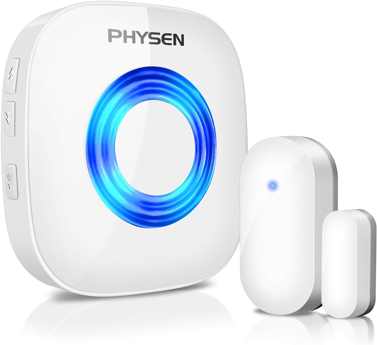 Wireless Door Window Alarm Chime, PHYSEN Door Open Entry Alarm Chime Operating in Range 320 feet,52 chimes,1 Magnetic Door Chime Sensor & 1 Plug-in Receivers For Home Security