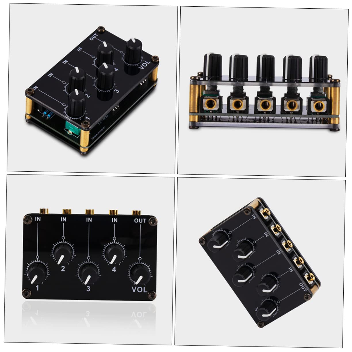 Toddmomy 2 Piezas Mezclador de Audio Estéreo Mini de Entradas Controlador de Volumen Independiente de Sonido Equipos de Estudio y Hogar