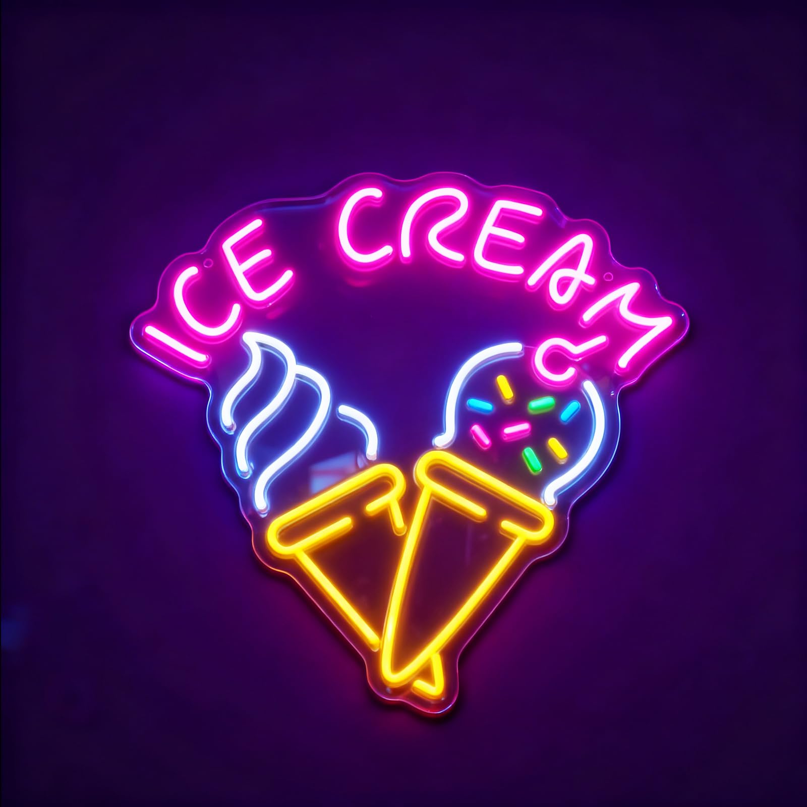 Insegna al Neon a LED a Forma di Gelato, Decorazione da Parete, alimentata Tramite USB, Luce al Neon dimmerabile. Illumina i Tuoi Sogni Estivi per gelaterie, pasticcerie, bancarell