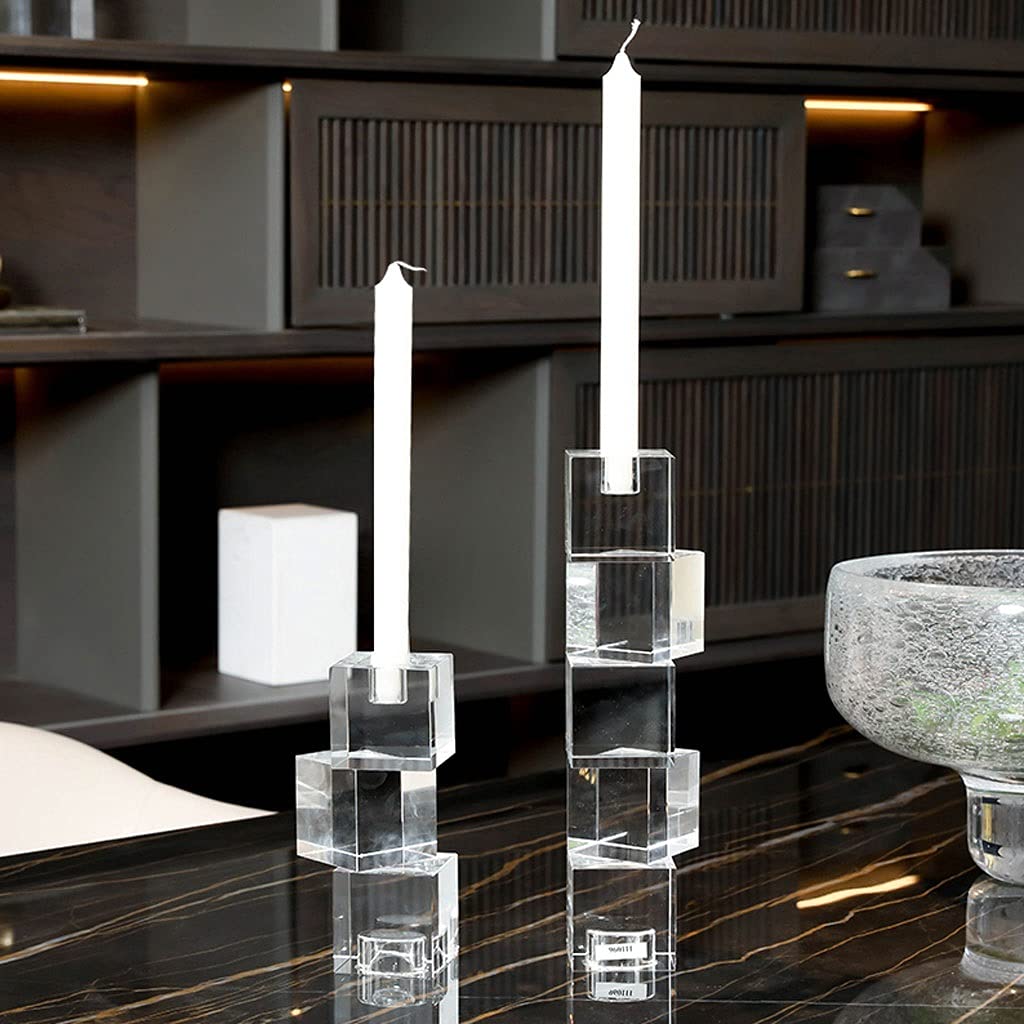 świecznik świecznik Crystal Candle Holder, Świecznik Dla Stożkowa Świeca Tealight Holder, Candelabra do stołów do jadalni, ślubu, wystrój domu ozdobny świecznik (Color : Large)